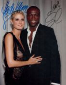 Heidi Klum and Seal signed 10x8 inch colour photo. Good condition. All autographs come with a
