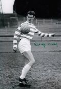 Autographed GEORGE CONNELLY 12 x 8 Photograph : B/W, depicting Celtic midfielder GEORGE CONNELLY