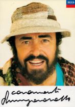 Luciano Pavarotti signed 8x6 inch DECCA colour promo photo. Good condition. All autographs come with