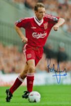 Rob Jones signed 12x8 inch colour photo pictured in action for Liverpool F.C. Good condition. All