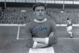 Autographed TONY KAY 12 x 8 Photograph : B/W, depicting Everton left-half TONY KAY posing for