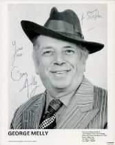 George Melly signed 10x8 inch black and white promo photo dedicated. Good condition. All