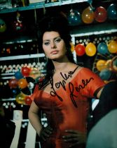 Sophia Loren signed 10x8inch colour photo. Good condition. All autographs come with a Certificate of