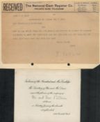 President Calvin Coolidge telegram and invitation. 1926. UNSIGNED. Good condition. All autographs