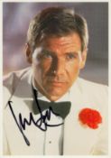 Harrison Ford signed 6x4 inch Indiana Jones colour photo. Good condition. All autographs come with a