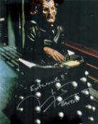 Terry Molloy signed 10x8 inch colour photo pictured as Davros in Dr Who. Good condition. All