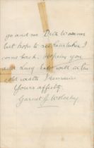 Field Marshal Garnet Wolseley handwritten letter on 4 sides. Good condition. All autographs come