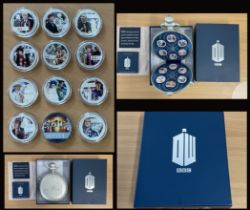 BBC DR Who 1/2 oz silver collectible coin set limited edition. Good condition. All autographs come