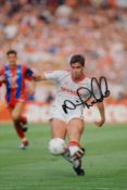 Neil Webb signed 12x8 inch colour photo pictured in action for Manchester United. Good condition.