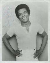 Johnny Nash signed 10x8 inch black and white vintage photo dedicated. Good condition. All autographs