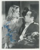 Lauren Bacall (1924-2014), American actress. A signed 10x8 inch photo. She made her film debut at