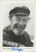 Pete Seeger signed 7x5 inch black and white promo photo. Good condition. All autographs come with