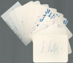 Sport collection Mixed - 12 vintage signed cards (one on paper), 4.5x3.5 inches and 3.5x2.5