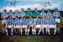 Autographed HUDDERSFIELD TOWN 12 x 8 Photograph : Col, depicting a superb image showing the 1970