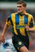 Andy Hinchcliffe signed 12x8 inch colour photo pictured while playing for Everton. Good condition.