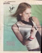 Avril Lavigne signed Newspaper article from 2002. Good condition. All autographs come with a