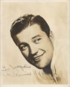 Dennis Morgan signed 10x8 inch sepia vintage photo dedicated. Good condition. All autographs come