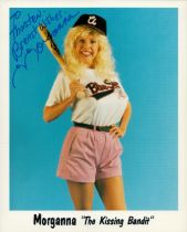 Morganna - The kissing bandit signed 10x8inch colour photo. Dedicated. Good condition. All