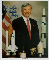 NASA John Young signed Colour Photo 10x8 Inch. Was an American astronaut, naval officer and aviator,
