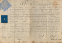 Prince George, Duke of Cambridge - Bengal Army Victorian document 1870. Good condition. All