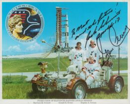 NASA Eugene A. Cernan signed Colour Photo 10x8 Inch Prime Crew Of Eleventh Manned Apollo Mission.