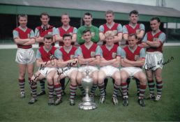 Autographed BURNLEY 12 x 8 Photograph : Col, depicting a wonderful image showing the 1959/60 First