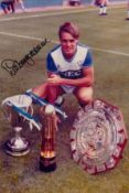 Pat Van Den Hauwe signed 12x8 inch colour photo pictured during his days with Everton. Good