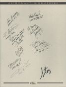 NASA Multi signed Astronaut 10 Signatures includes William Readdy, Kevin Kregel, Kevin Chilton,