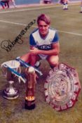 Pat Van Den Hauwe signed 12x8 inch colour photo pictured during his days with Everton. Good