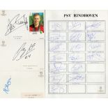 Football collection PSV Eindhoven and AC Milan - Champions League 2000-2001. A signed PSV