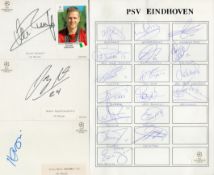 Football collection PSV Eindhoven and AC Milan - Champions League 2000-2001. A signed PSV