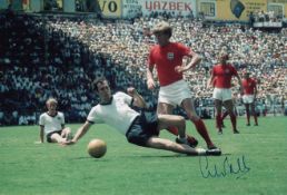 Autographed COLIN BELL 12 x 8 Photograph : Col, depicting England's COLIN BELL at full pace with the