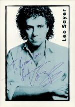 Leo Sayer signed 8x6 inch black and white promo photo dedicated. Good condition. All autographs come