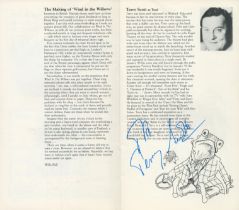Terry Scott signed Wind in the Willows programme. Signed on inside page. Good condition. All