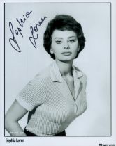 Sophia Loren signed 10x8inch black and white photo. Good condition. All autographs come with a
