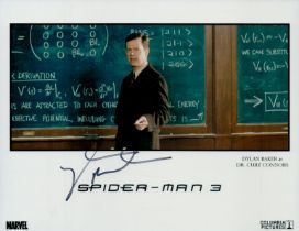 Dylan Baker signed 10x8inch colour movie still from Spider-man 3. Good condition. All autographs