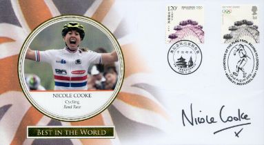 Nicole Cooke (Cycling road race) signed Best in the World Beijing Olympic games FDC. Double