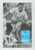 Cyrille Regis signed 12x8inch black and white photo playing for Coventry. Good condition. All