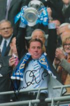 Harry Redknapp signed 12x8 inch colour photo pictured lifting the FA Cup while manager of
