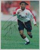 Rigobert Song signed 10x8 inch colour photo pictured in action for Liverpool F.C. Good condition.