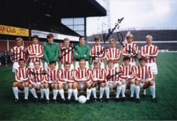 Autographed STOKE CITY 12 x 8 Photograph : Col, depicting Stoke City's squad of players posing for
