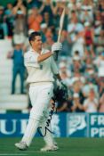 Graeme Hick signed 12xx8 inch colour photo pictured while playing test match cricket for England.