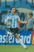 Maxi Rodriguez signed 12x8 inch colour photo pictured while playing for Argentina. Maximiliano