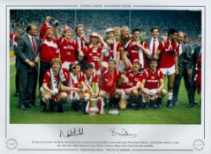 Norman Whiteside & Bryan Robson 16x12inch signed Colour photo, Autographed Editions, Limited
