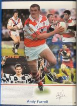 Rugby Legend Andy Farrell Personally Signed Big Blue Tube Colour Montage Print. Limited Edition 78