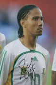 Steven Pienaar signed 12x8 inch colour photo pictured while playing for South Africa. Good