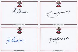 Autographed SOUTHAMPTON Crested Photo-Cards : A nice lot of 4 signed custom-made Southampton crested