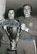 Autographed RANGERS 12 x 8 Photograph : B/W, depicting a wonderful image showing Rangers COLIN STEIN