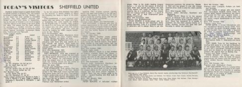 Football Peter Withe signed Huddersfield V Sheffield United 14/3/87 vintage programme. Good