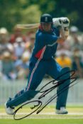 Owais Shah signed 12x8 inch colour photo picture while in action for England in Onde Day